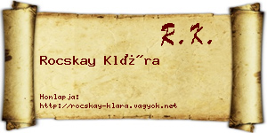 Rocskay Klára névjegykártya