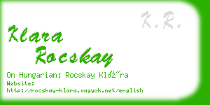 klara rocskay business card